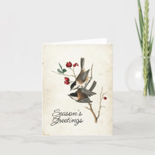 Chickadee Season's Greetings Bird Holiday 