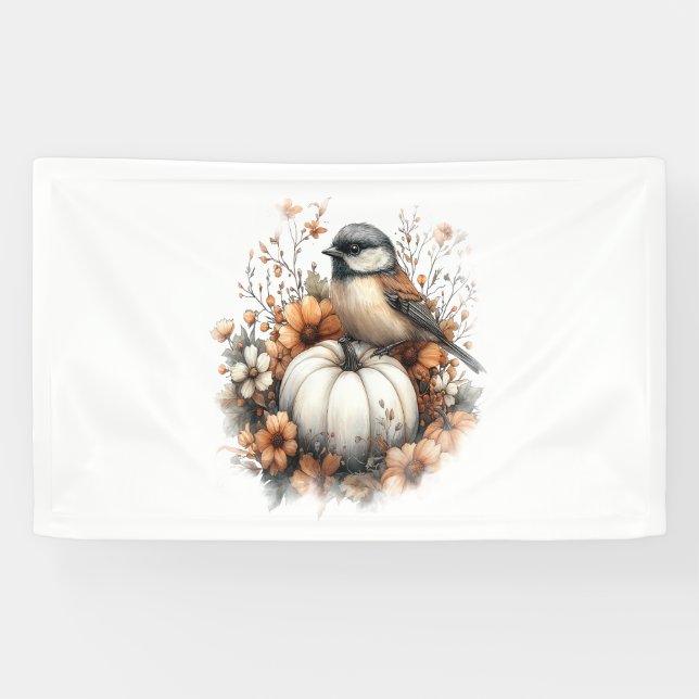 Chickadee Shirt Country Pumpkin Banner (Horizontal)
