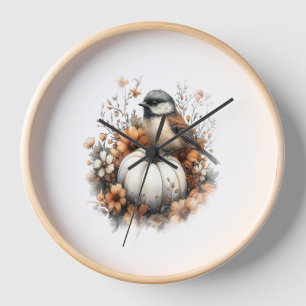 Chickadee Shirt Country Pumpkin Clock