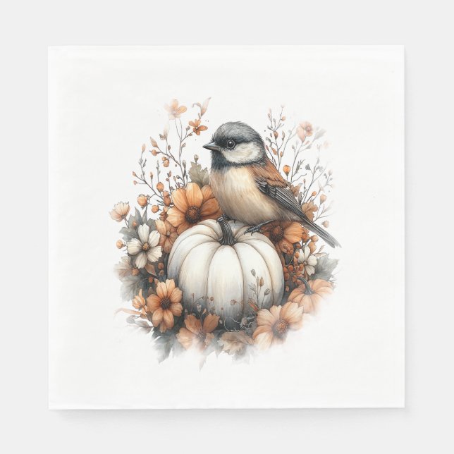 Chickadee Shirt Country Pumpkin Napkin (Front)