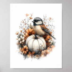 Chickadee Shirt Country Pumpkin Poster