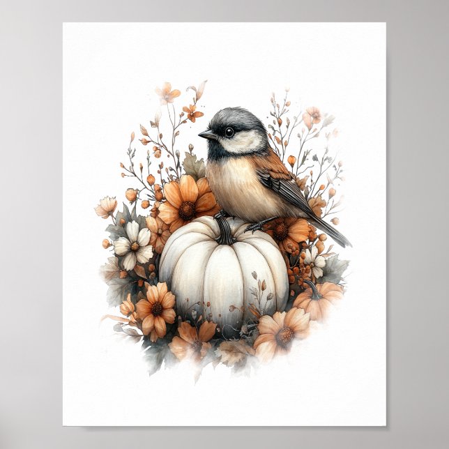 Chickadee Shirt Country Pumpkin Poster (Front)