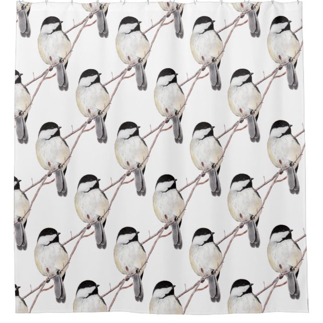 Chickadee Shower Curtain (Front)