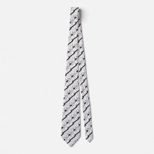 Chickadee Silhouette Love Bird Watching Tie