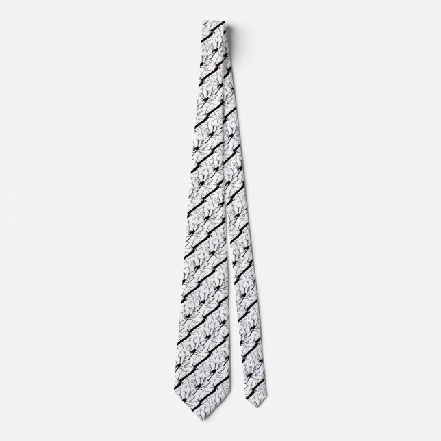Chickadee Silhouette Love Bird Watching Tie (Front)