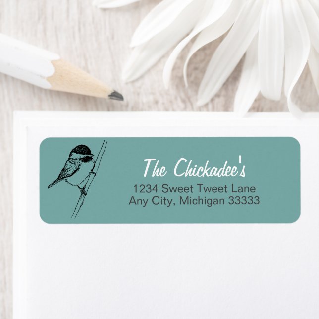 Chickadee Song Bird Art Return Address Label (Insitu)