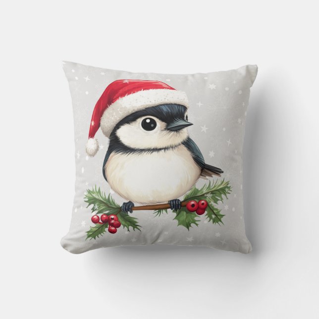 Chickadee Throw Pillow (Front)