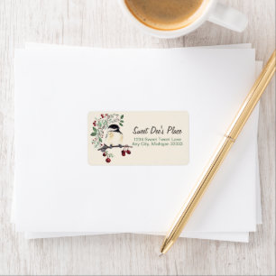 Chickadee Watercolor Art Return Address Label