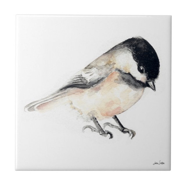 Chickadee Watercolor Ceramic Tile (Chickadee Watercolor Ceramic Tile from Jenn's Emporium. )