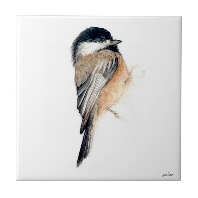 Chickadee Watercolor Ceramic Tile (Chickadee Watercolor Ceramic Tile from Jenn's Emporium. )