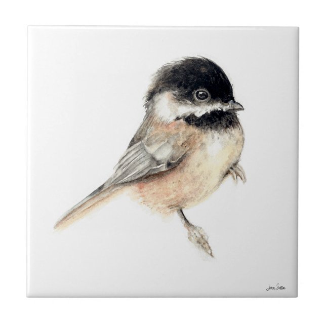 Chickadee Watercolor Ceramic Tile (Chickadee Watercolor Ceramic Tile from Jenn's Emporium. )