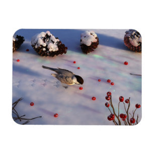 Chickadee Winter Flexible Magnet