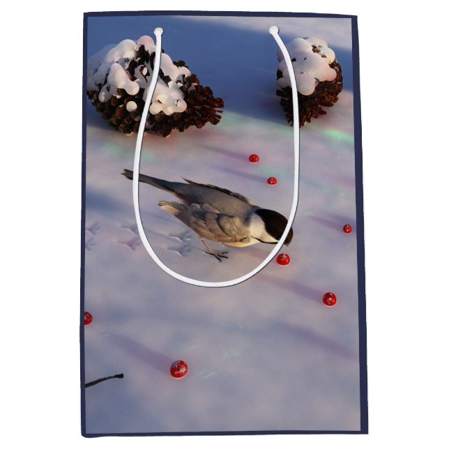 Chickadee Winter Gift Bag (Front)
