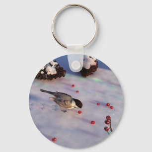 Chickadee Winter Keychain