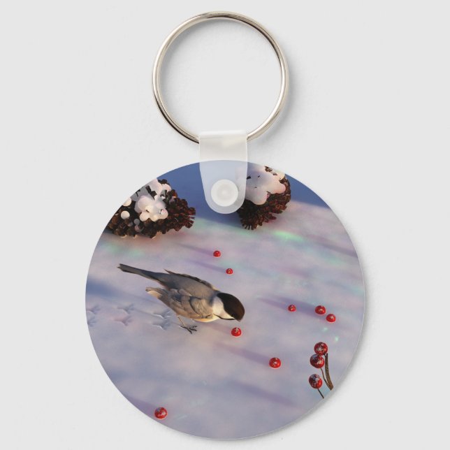 Chickadee Winter Keychain (Front)