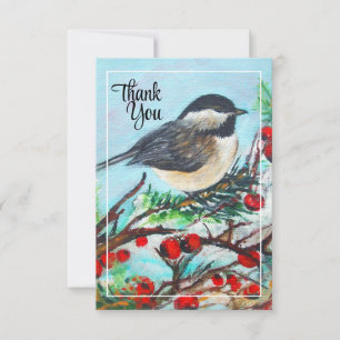 Chickadee Winter Thank You Card