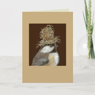 Chickadee with nesting hat card
