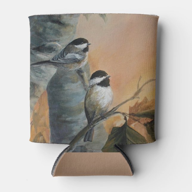 Chickadees By Jason Street Can Cooler (Front)