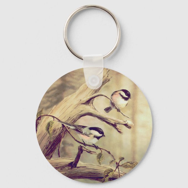 CHICKADEES by SHARON SHARPE Key Ring (Front)