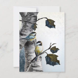 "Chickadees" [Design 2] Small  Postcard