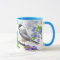 Chickadees in Forget Me Not Flowers Mug