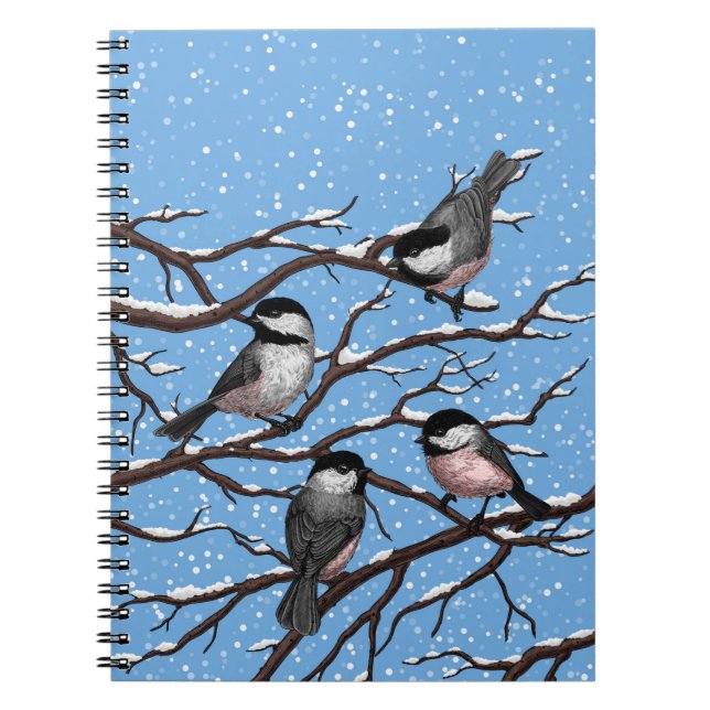 Chickadees in winter notebook (Front)
