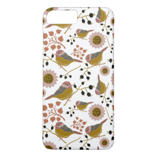 Chickadees Pink Gold Pattern Case-Mate iPhone Case
