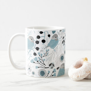 Chickadees Sweet And Cute Blue, Black, And Grey Coffee Mug