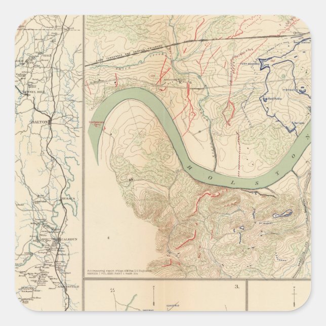 Chickamauga campaign, Knoxville Square Sticker (Front)