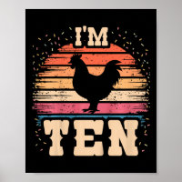 Chicken 10 Year Old Birthday Boy Girl 10th Chicken