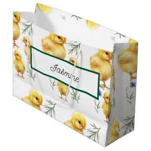 Chicken 1st birthday Farm animal Birthday Large Gift Bag