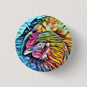 CHICKEN  3 CM ROUND BADGE