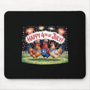 Chicken 4th Of July Farm Independence Day Usa Fire Mouse Pad