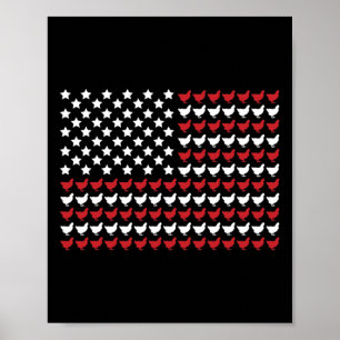 Chicken 4th Of July Paw Print American Flag Women