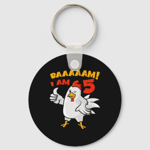 Chicken 5th Birthday Party Farm Chick Rnyard Cluck Key Ring