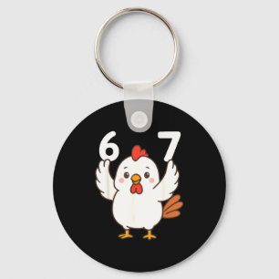 Chicken 67 Meme Six Seven Funny Gen Alpha  Key Ring