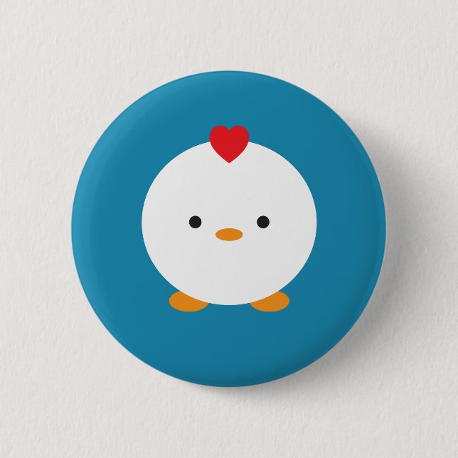Chicken 6 Cm Round Badge (Front)