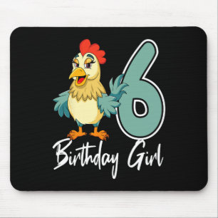 Chicken 6th Birthday Girl Rn Farm Party Chick Rnya Mouse Pad