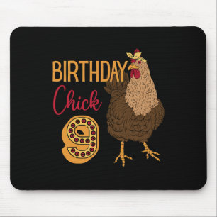 Chicken 9th Birthday Chick Cluck Rn Party Farm Rny Mouse Pad
