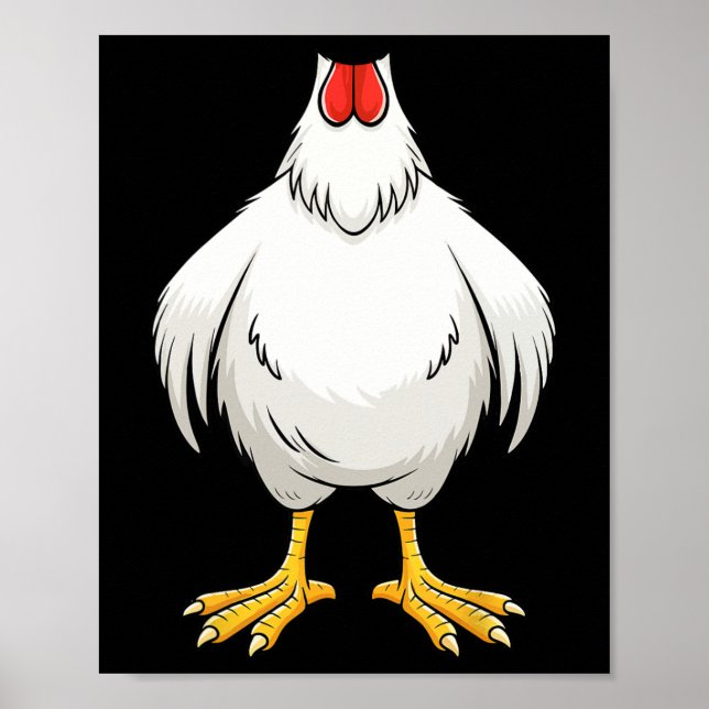 Chicken Adult Kids Men Women Chicken Hen Body Cost Poster (Front)