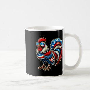 Chicken American Flag Usa Farmer Funny 4th Of July Coffee Mug