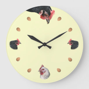 Chicken and egg large clock