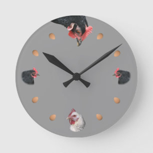 Chicken and egg round clock