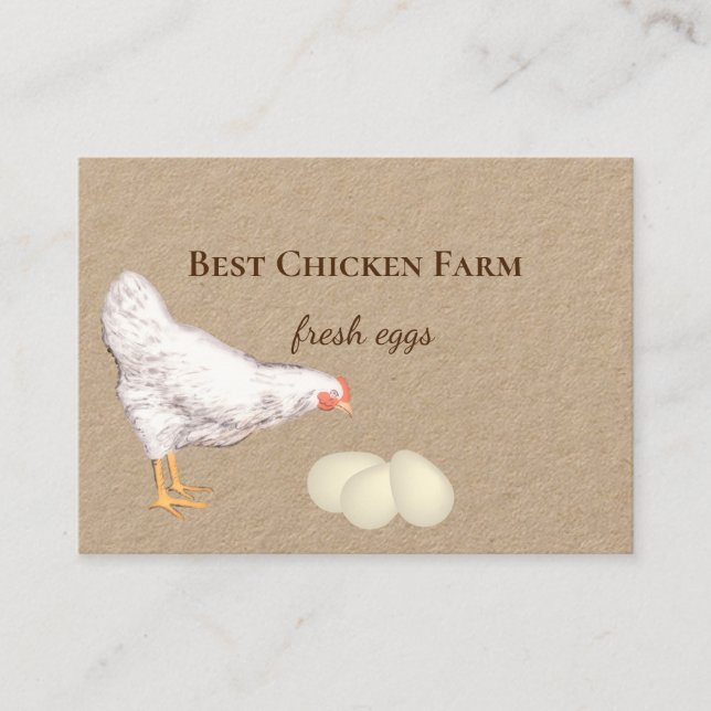Chicken and Eggs for Farmer's Market Vendors Business Card (Front)