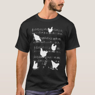 Chicken And Music Notes For Chicken Farmer And Mus T-Shirt
