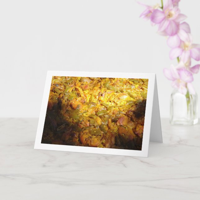 Chicken and Rabbit Spanish Paella Cuisine Card (Orchid)