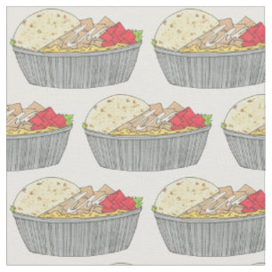 Chicken and Rice Platter NYC Halal Cart Food Fabric