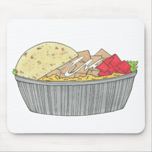 Chicken and Rice Platter Plate NYC Halal Cart Food Mouse Pad