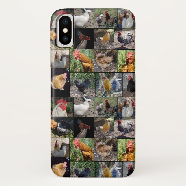 Chicken,And Rooster Photo Collage, Case-Mate iPhone Case (Back)