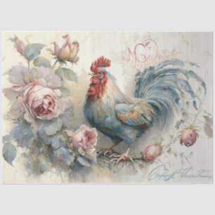 Chicken and Roses  Tissue Paper